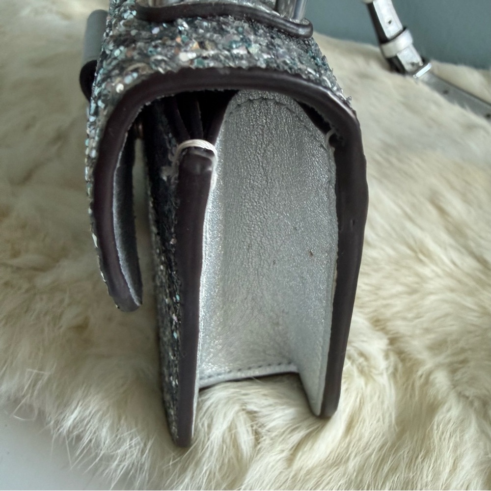 Coach Morgan Square Silver Glitter Crossbody Bag - Picture 6 of 15